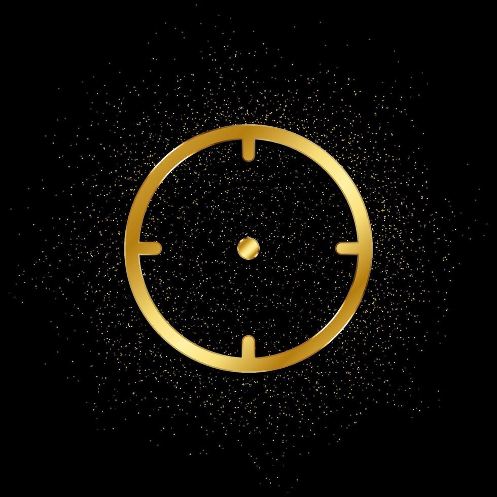 Guckloch Gold, Symbol. Vektor Illustration von golden Partikel auf Gold Vektor Hintergrund