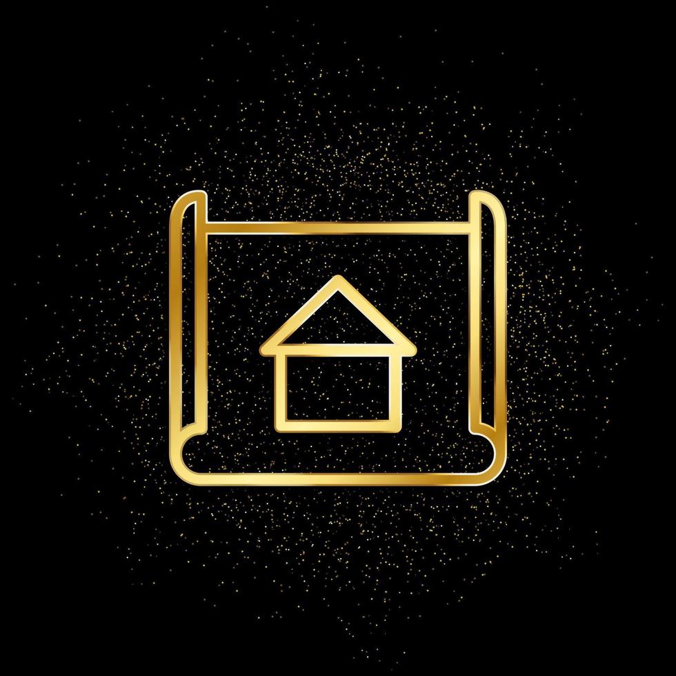 Architekt, Entwurf, Design Gold Symbol. Vektor Illustration von golden Partikel Hintergrund. echt Nachlass Konzept Vektor Illustration .