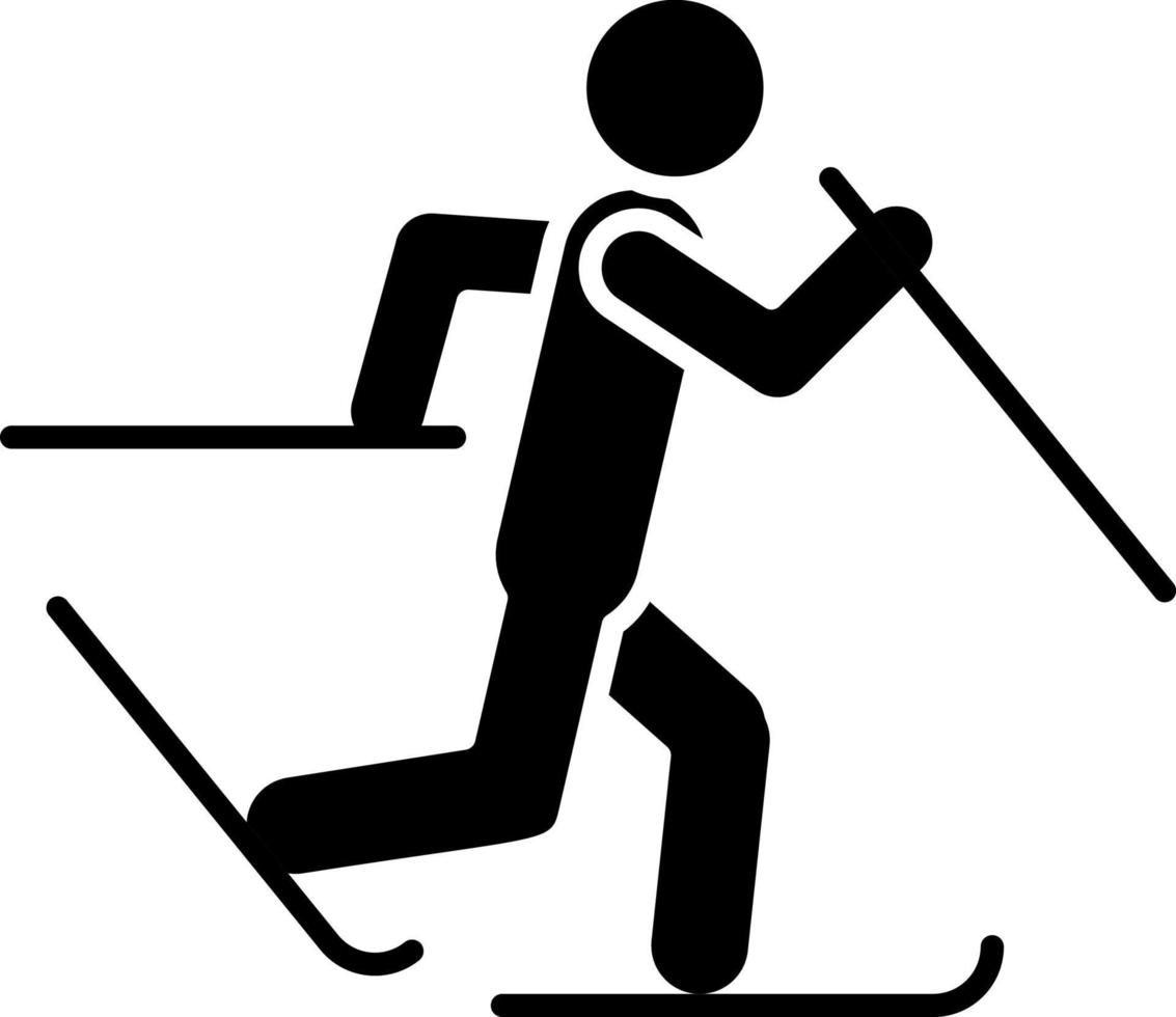 Skifahrer Skifahren, Symbol. Element von einfach Symbol zum Webseiten, Netz Design, Handy, Mobiltelefon Anwendung, Infografiken. dick Linie Symbol zum Webseite Design und Entwicklung, App Entwicklung auf Weiß Hintergrund vektor