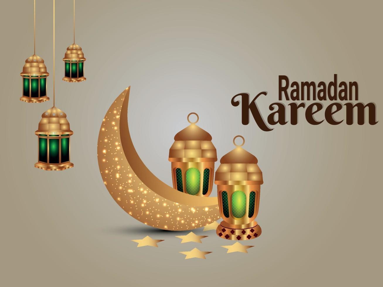 Ramadan Kareem Feier Hintergrund mit islamischer Laterne und Mond vektor