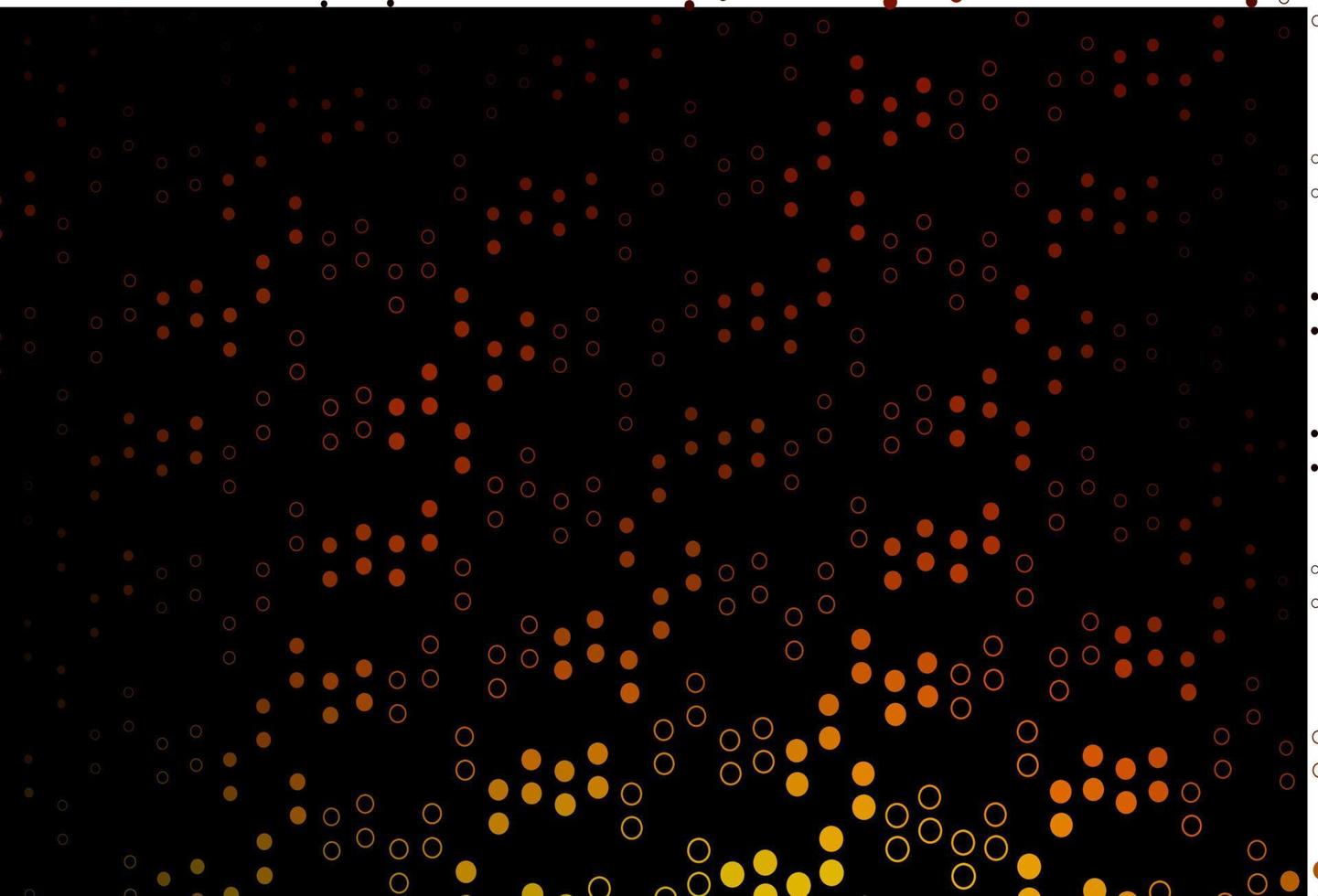 dunkelgelbes, orangefarbenes Vektorlayout mit Kreisformen. vektor