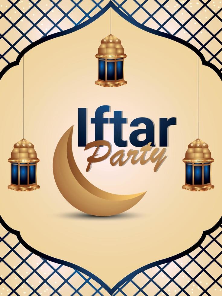 iftar party flyer eller affisch vektor