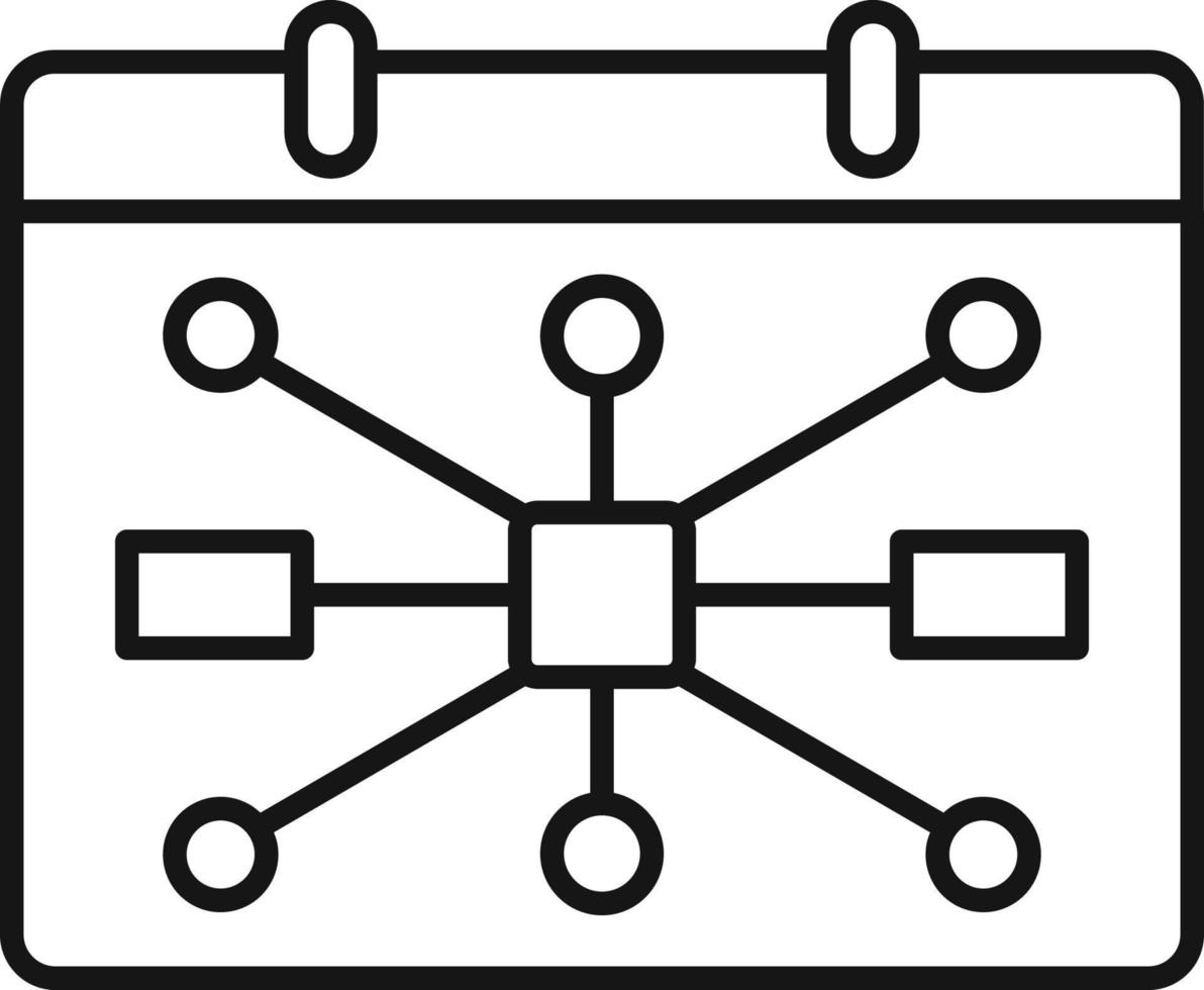 Kalender, Diagramm, Veranstaltung , Symbol. Marketing Vektor Symbol. dünn Linie Symbol zum Webseite Design und Infografik auf Weiß Hintergrund