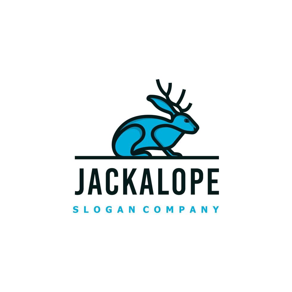 Jackalope Logo Design. genial Jackalope Logo. ein Jackalope Logotyp. vektor