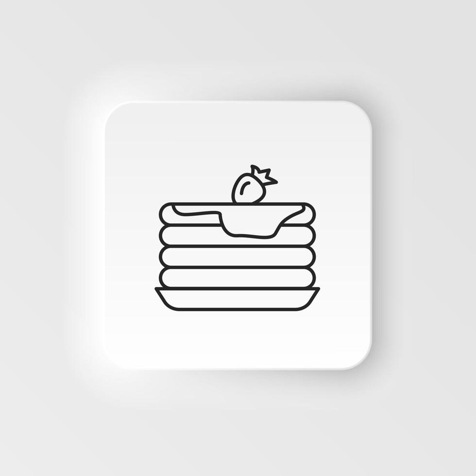 neumorf stil mat och dryck vektor ikon. svart linje kaka ikon isolerat . Lycklig födelsedag på neumorphism vit bakgrund