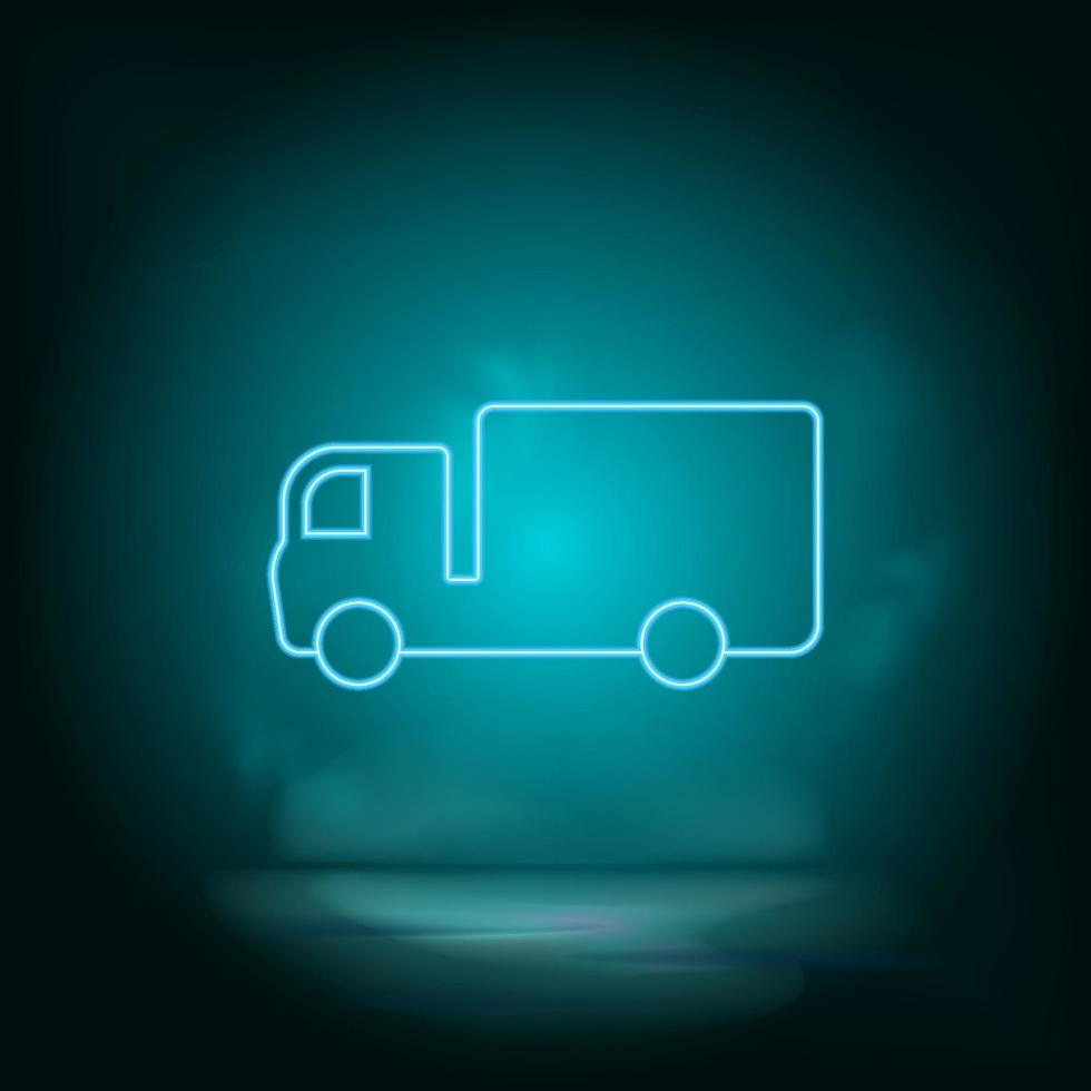 Lieferung LKW Blau Neon- Vektor Symbol. einfach Element Illustration von Karte und Navigation Konzept. Lieferung LKW Blau Neon- Vektor Symbol. echt Nachlass Konzept Vektor Illustration. auf Weiß Hintergrund