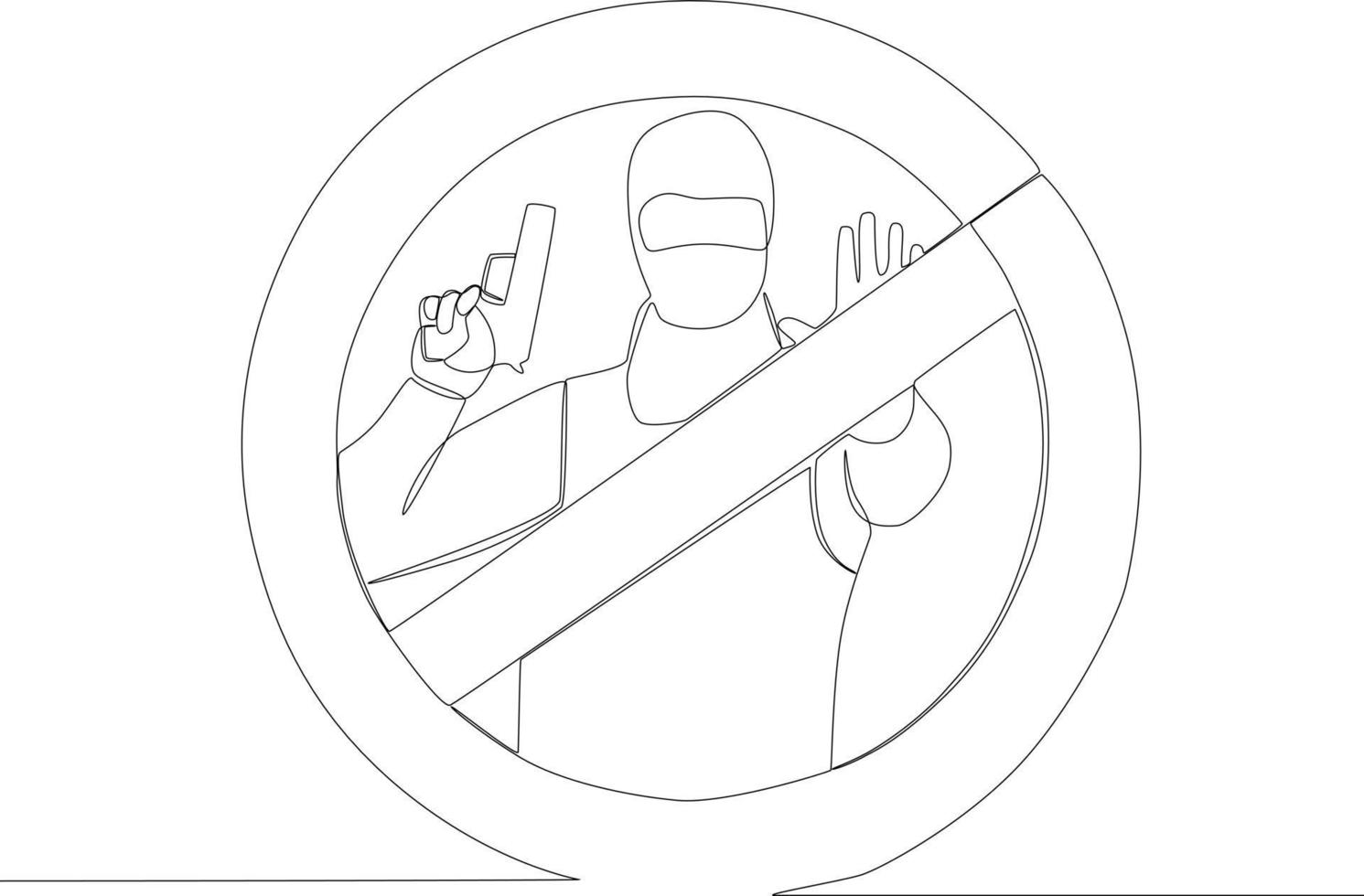 en affisch av en man ger en sluta terrorism tecken. vektor