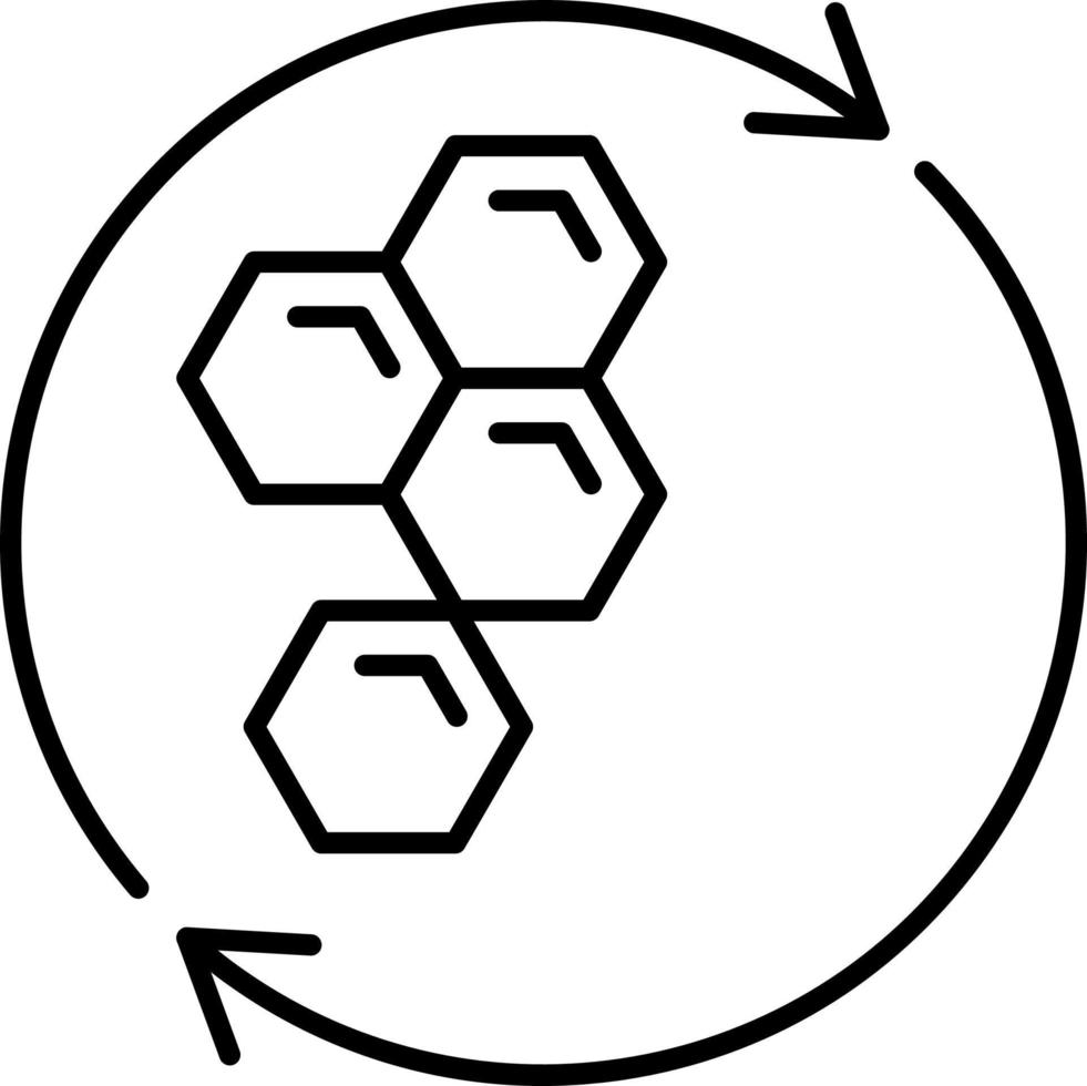 Zelle, Kollagen, Regeneration Vektor Symbol auf transparent Hintergrund. Gliederung Zelle, Kollagen, Regeneration Vektor Symbol
