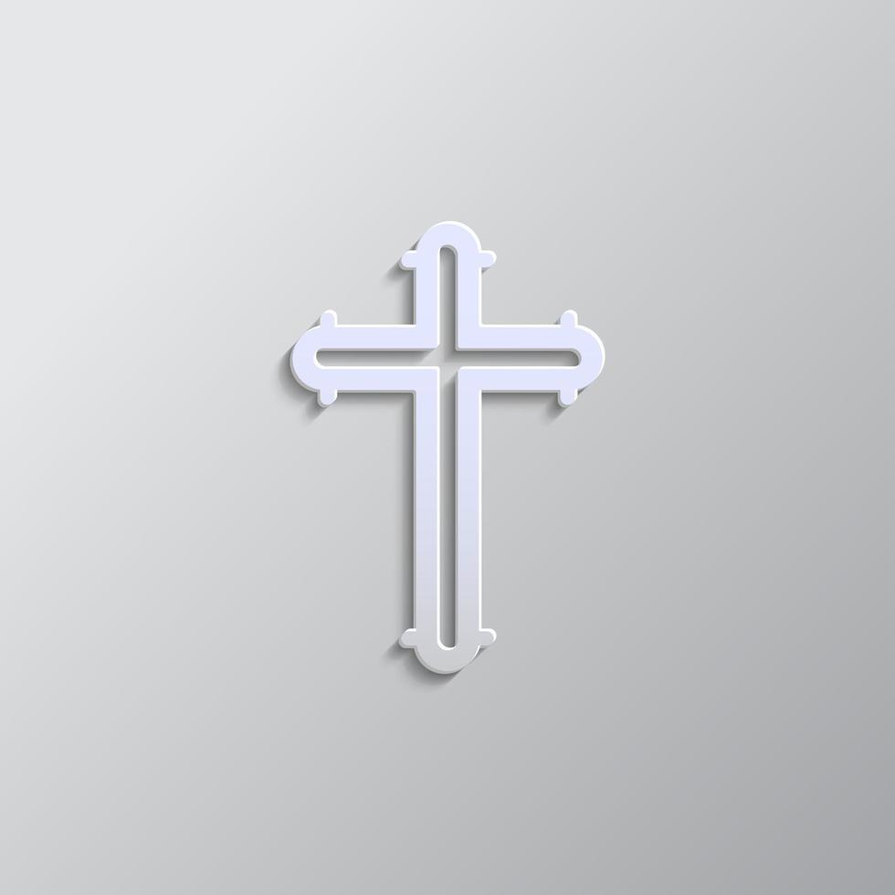 katholisch Kreuz Symbol Illustration Vektor, können Sein benutzt zum Netz und Design. Vektor Symbol. Papier Stil Vektor Symbol auf Weiß Hintergrund
