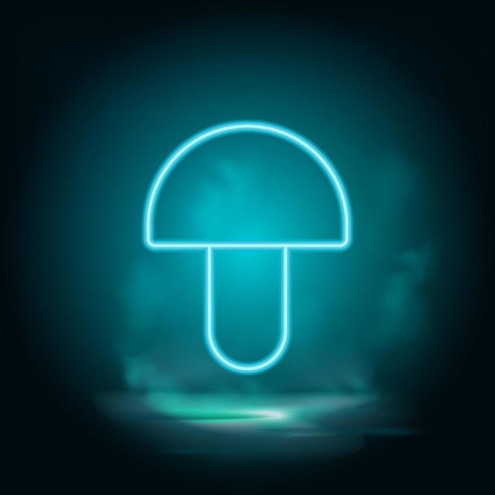 Pilz Vektor Neon- Symbol. Essen Blau Neon- Illustration. Pilz Vektor Neon- Symbol auf Weiß Hintergrund