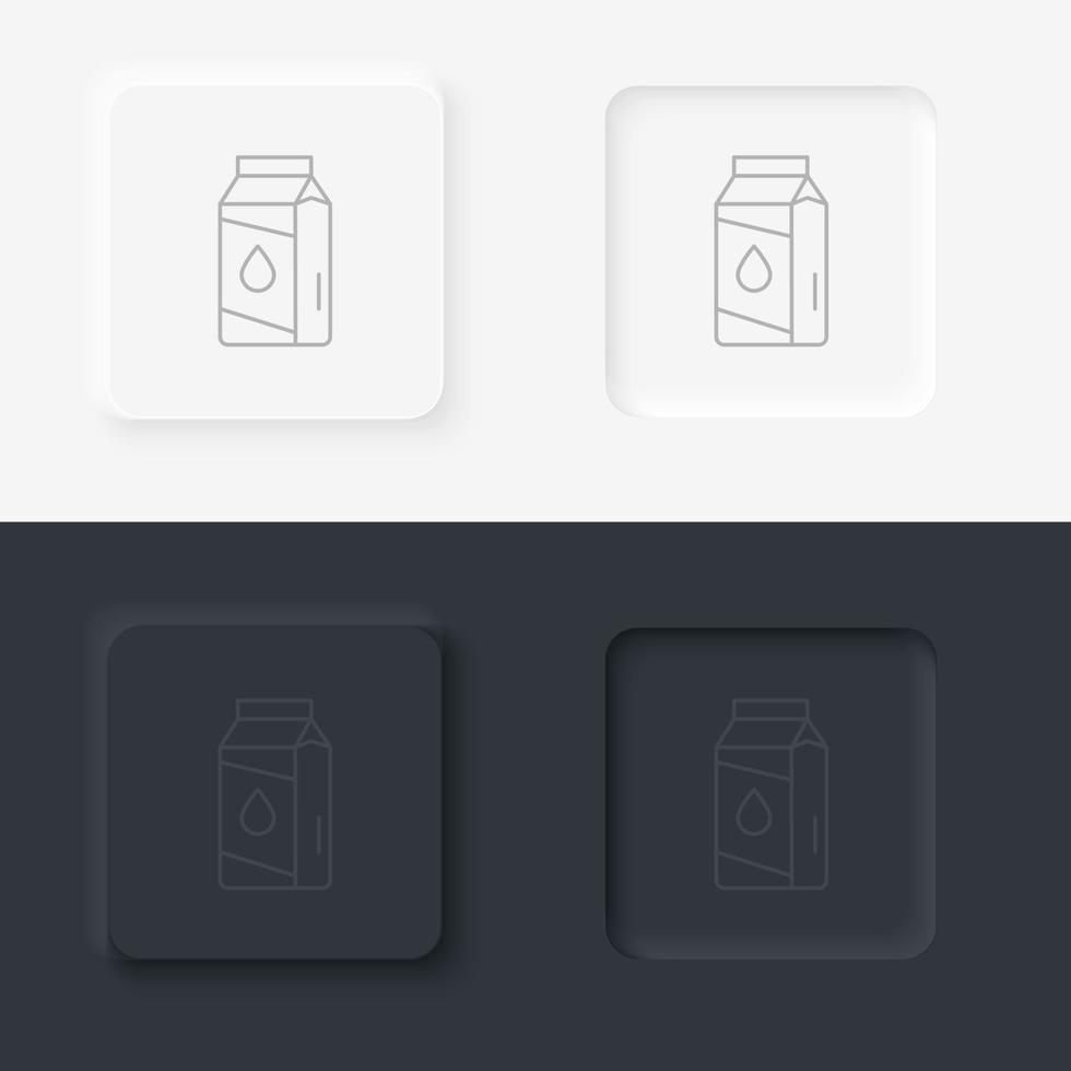neumorf stil svart och vit uppsättning mat och dryck vektor ikon. mejeri vektor ikon i linjär, översikt ikon isolerat ikon uppsättning