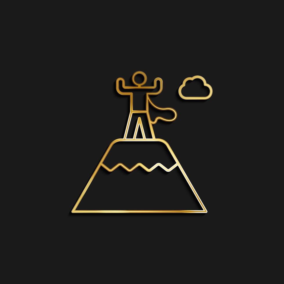 Marke, zuversichtlich, Motivation Gold Symbol. Vektor Illustration von golden Symbol auf dunkel Hintergrund