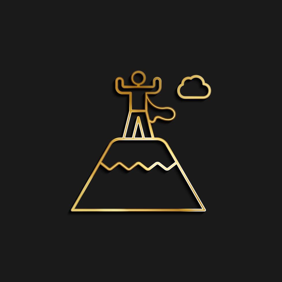 varumärke, självsäker, motivering guld ikon. vektor illustration av gyllene ikon på mörk bakgrund
