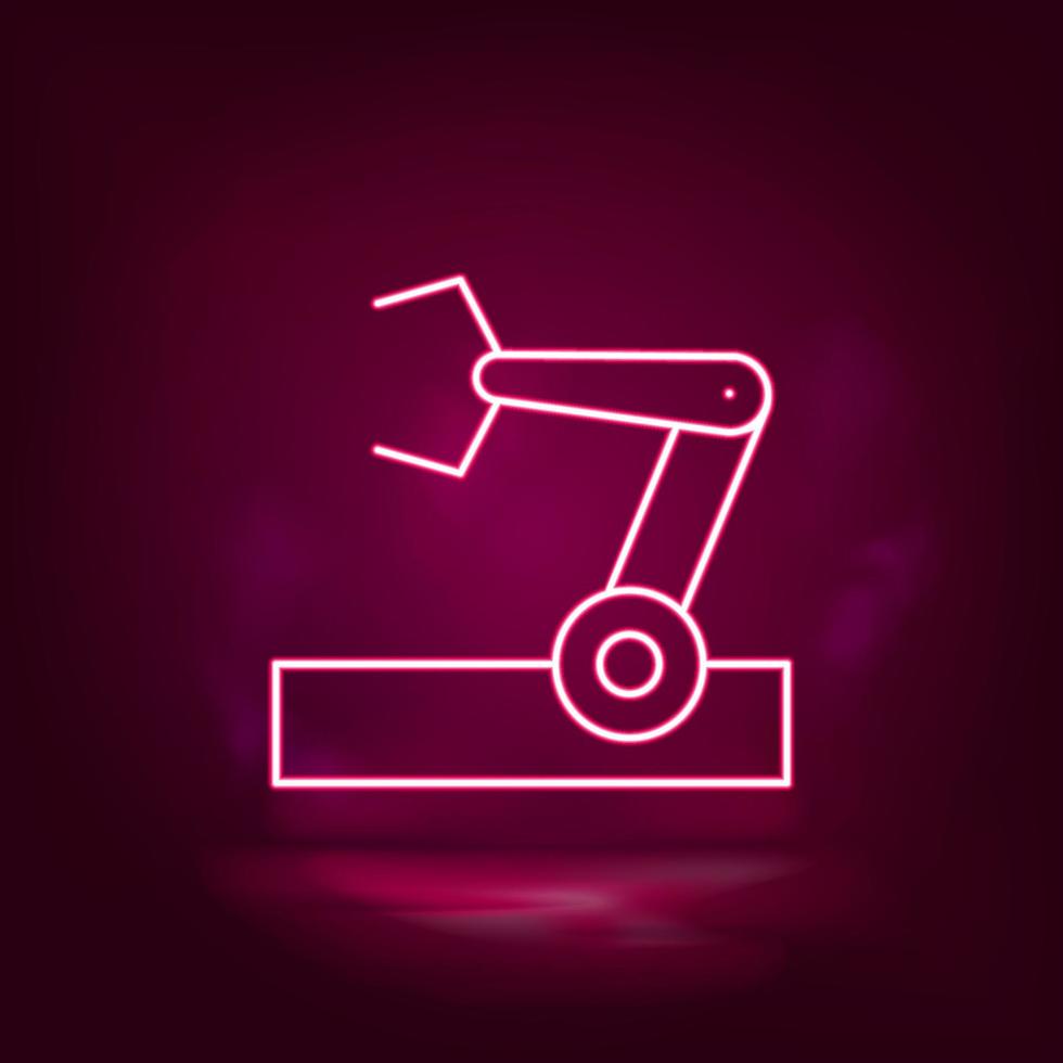 industriell robot, industriell robot ärm vektor neon ikon. illustration isolerat vektor tecken symbol - tillverkning robotik ikon vektor neon - vektor.
