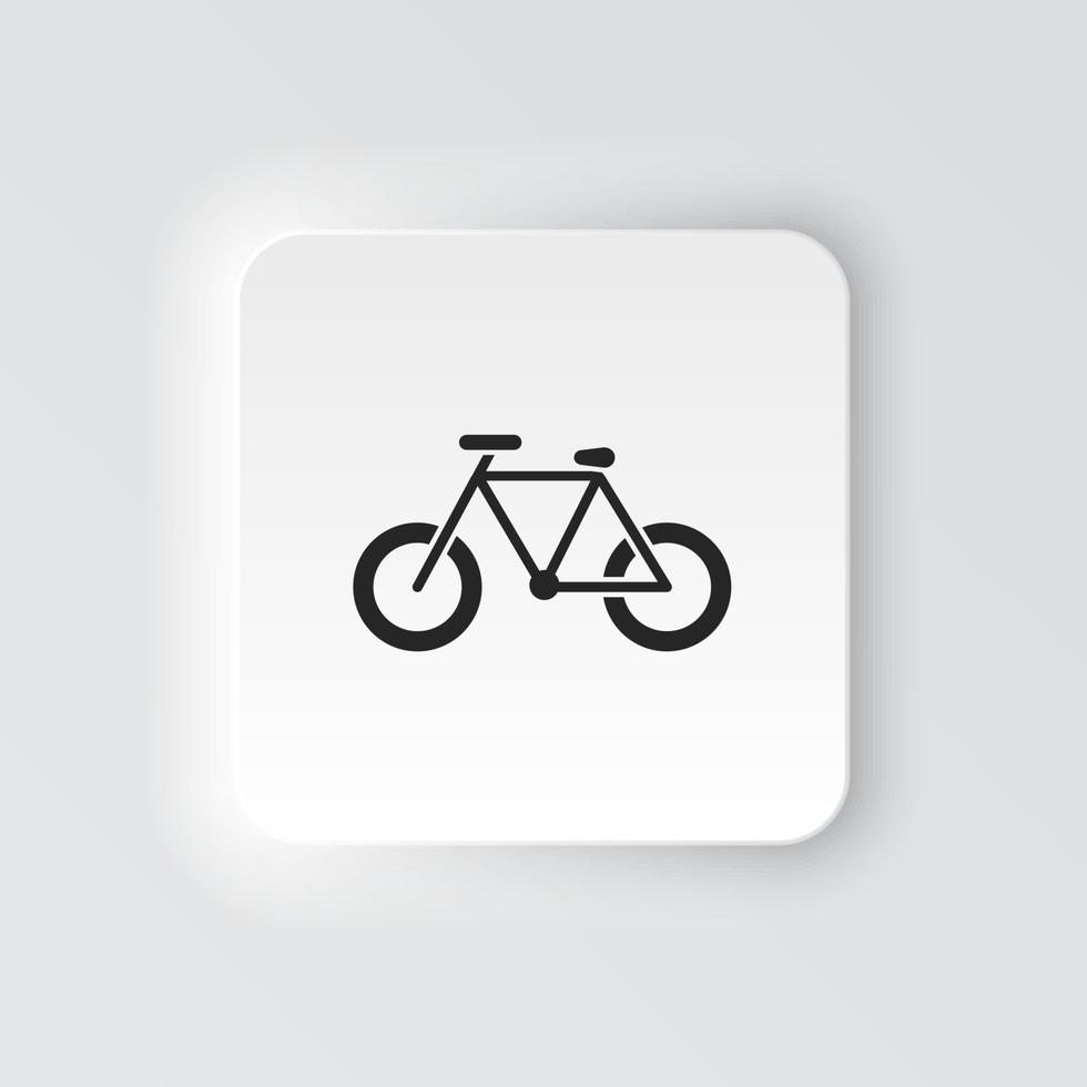 Rechteck Taste Symbol Fahrrad. Taste Banner Rechteck Abzeichen Schnittstelle zum Anwendung Illustration auf neomorph Stil auf Weiß Hintergrund vektor