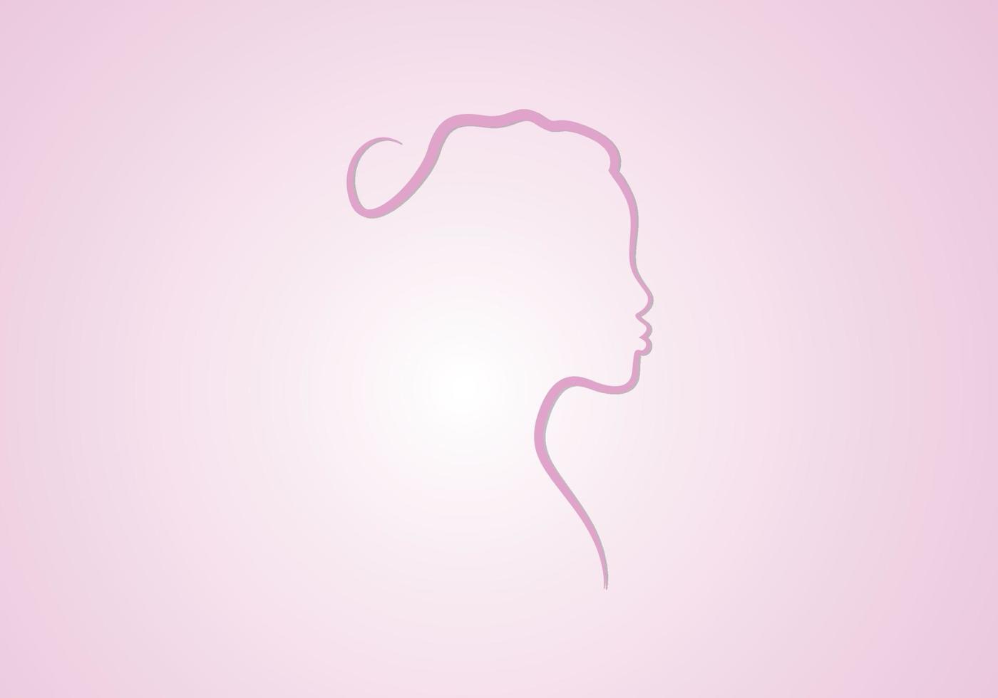 Silhouette von ein Mädchen Gesicht mit Vektor Gradient Hintergrund. Vektor Frau Silhouette.