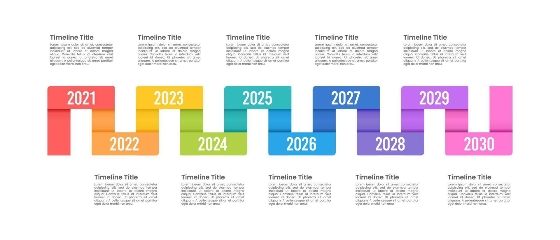 7-årsjubileum tidslinje infografik. milstolpar företag till Framgång. vektor illustration.