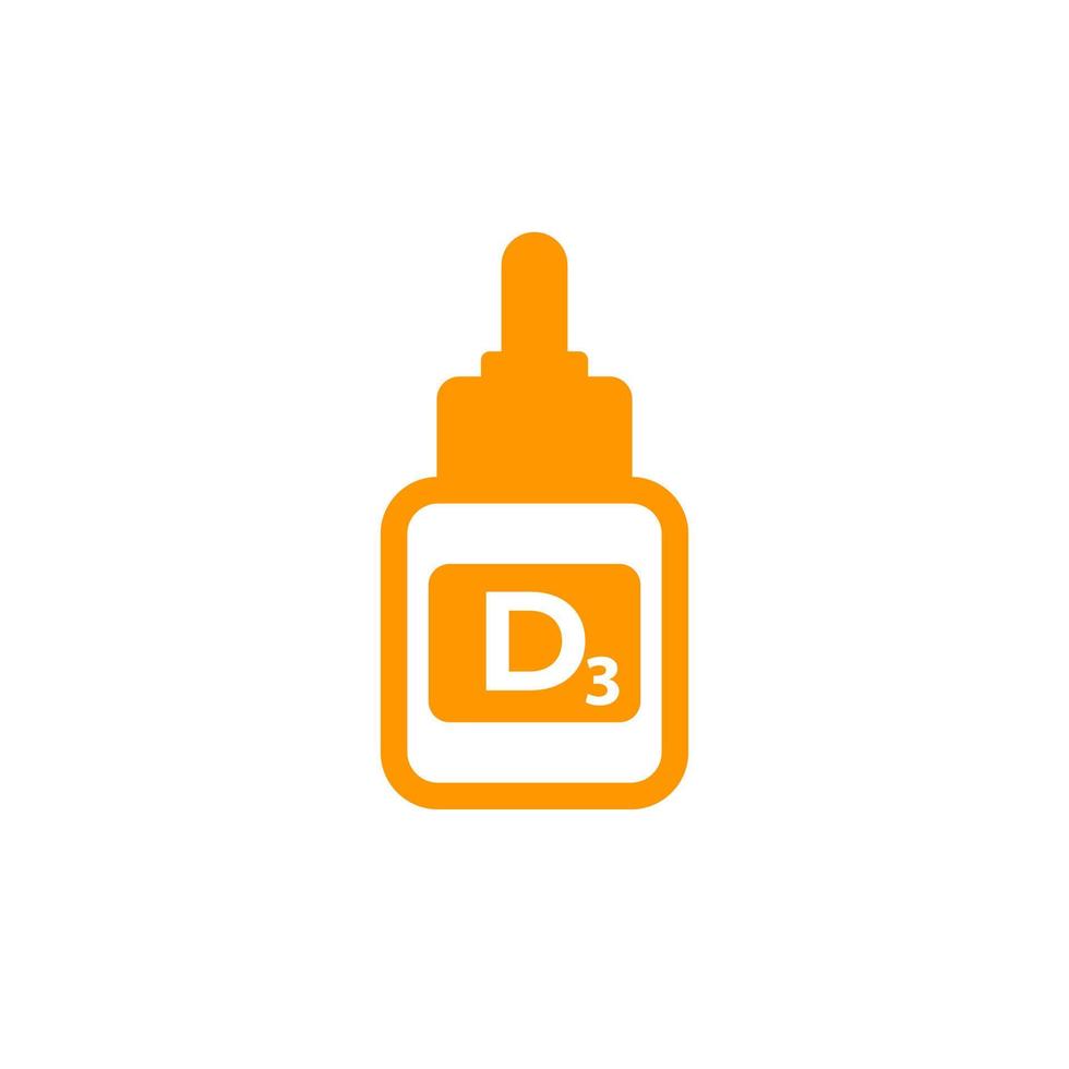 d3 Vitamin Tropfer Flasche Symbol vektor