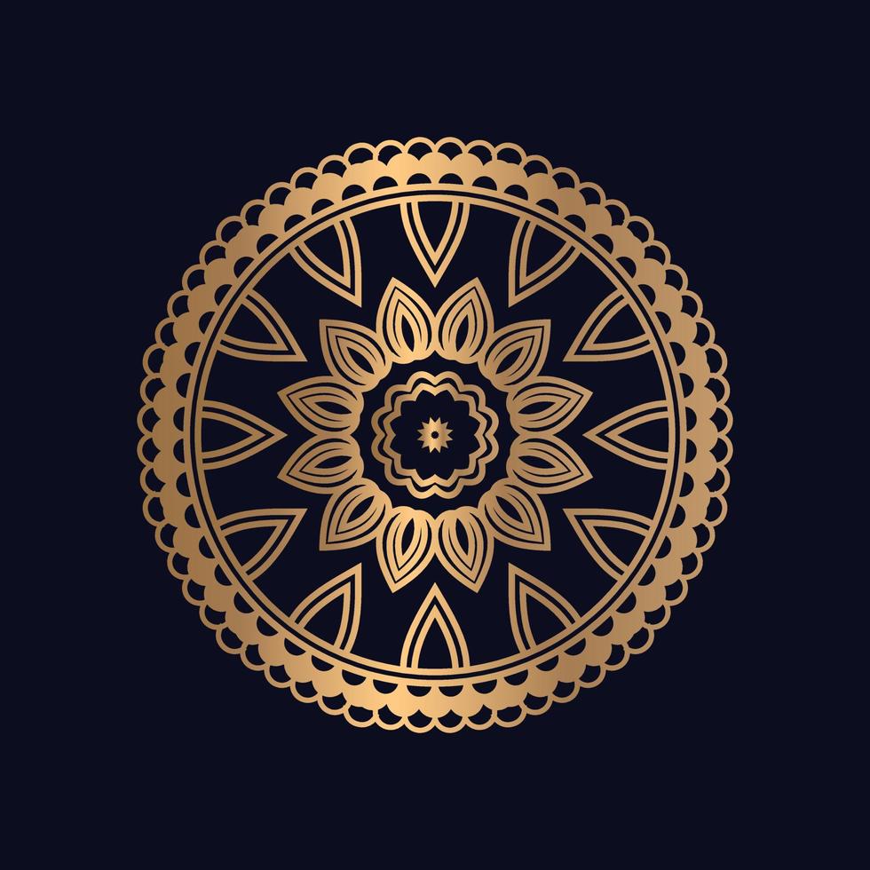 lyx mandala design med gyllene arabesk mönster vektor