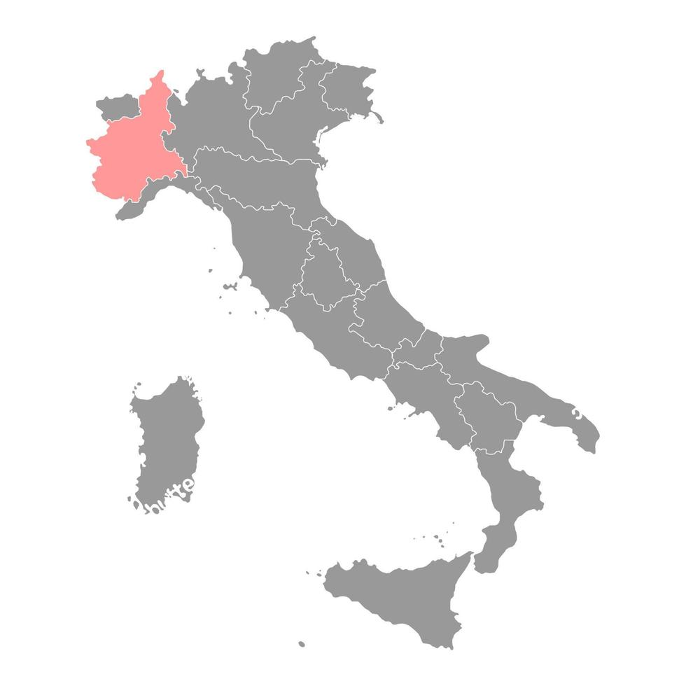 piedmont Karta. område av Italien. vektor illustration.