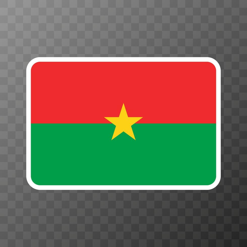 Burkina Faso-Flagge, offizielle Farben und Proportionen. Vektor-Illustration. vektor