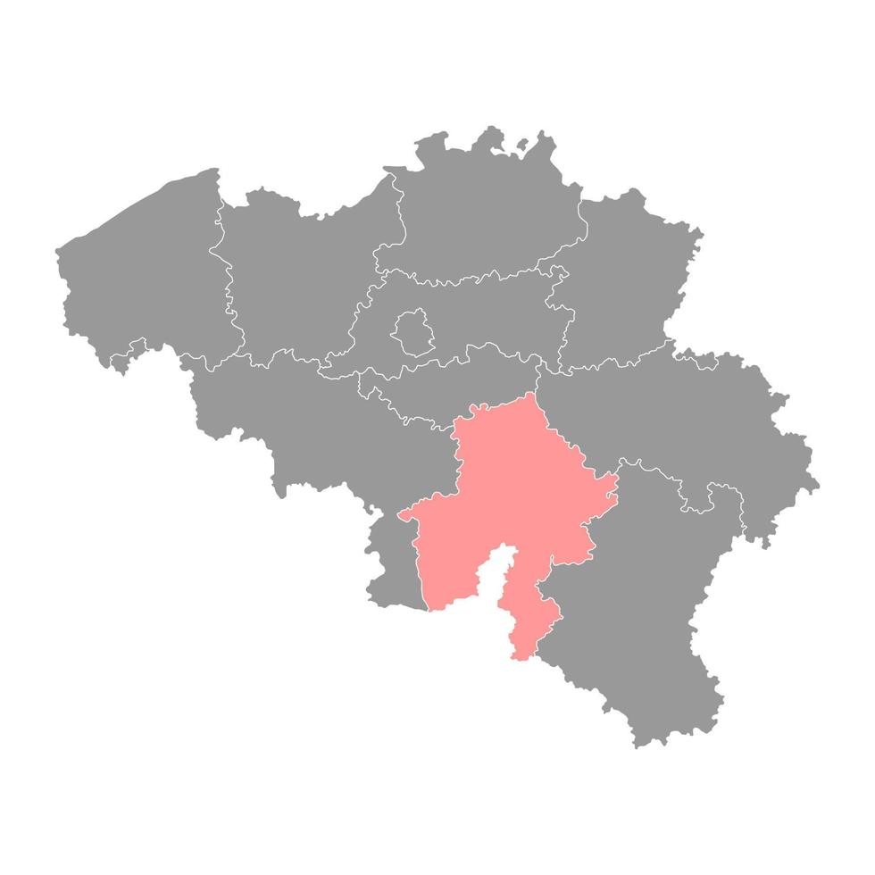 Karte der Provinz Namur, Provinzen von Belgien. Vektor-Illustration. vektor