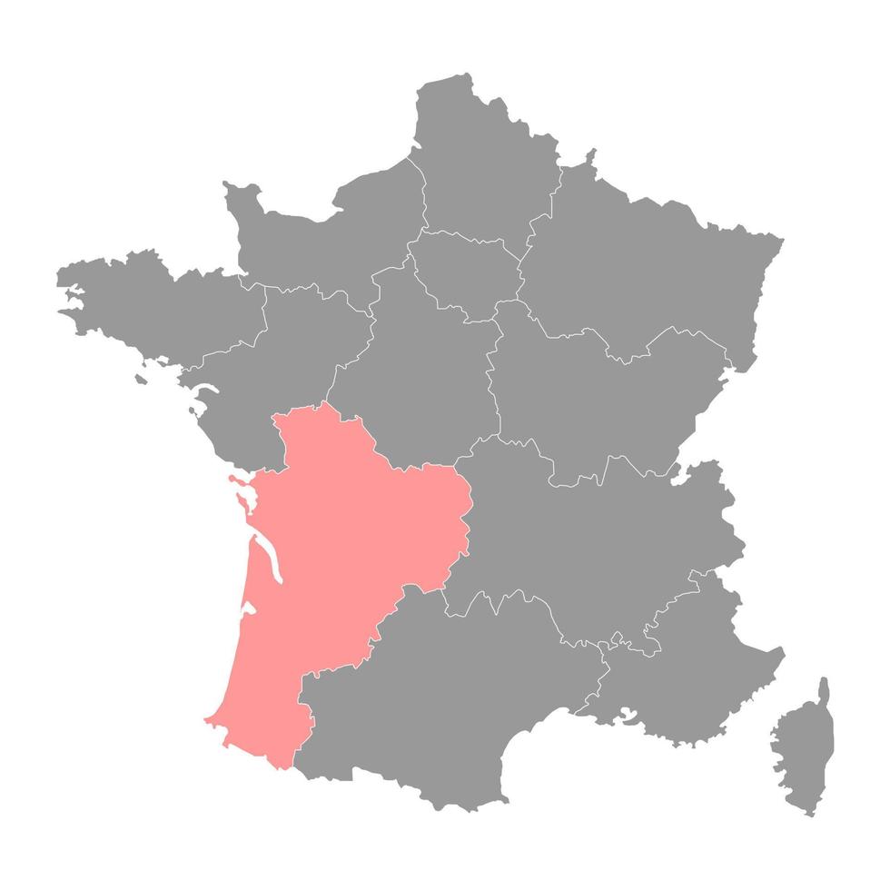 nouvelle-aquitaine Karta. område av Frankrike. vektor illustration.