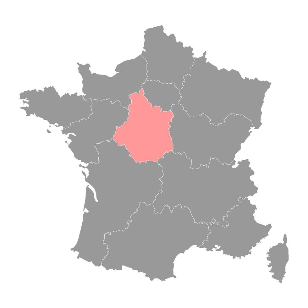 zentrum val de loire karte. Region Frankreich. Vektor-Illustration. vektor