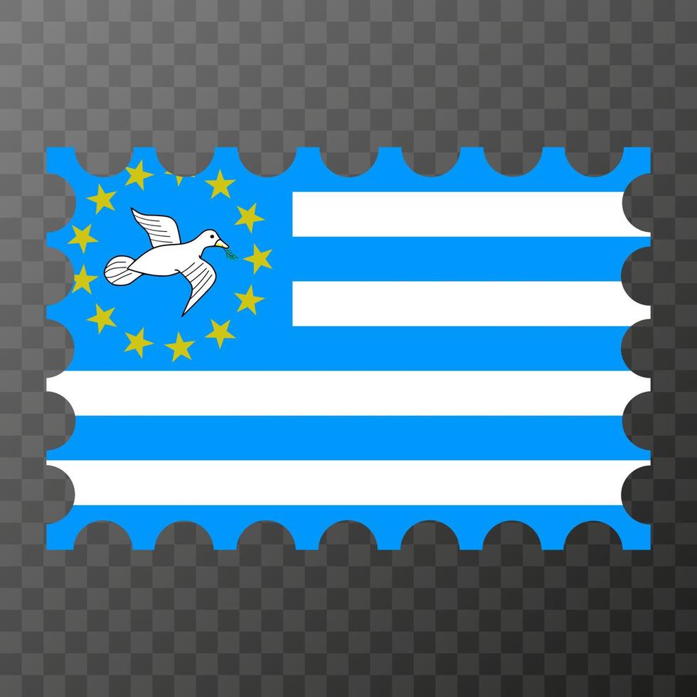 porto stämpel med statlig republik av sydlig kameruner flagga. vektor illustration.