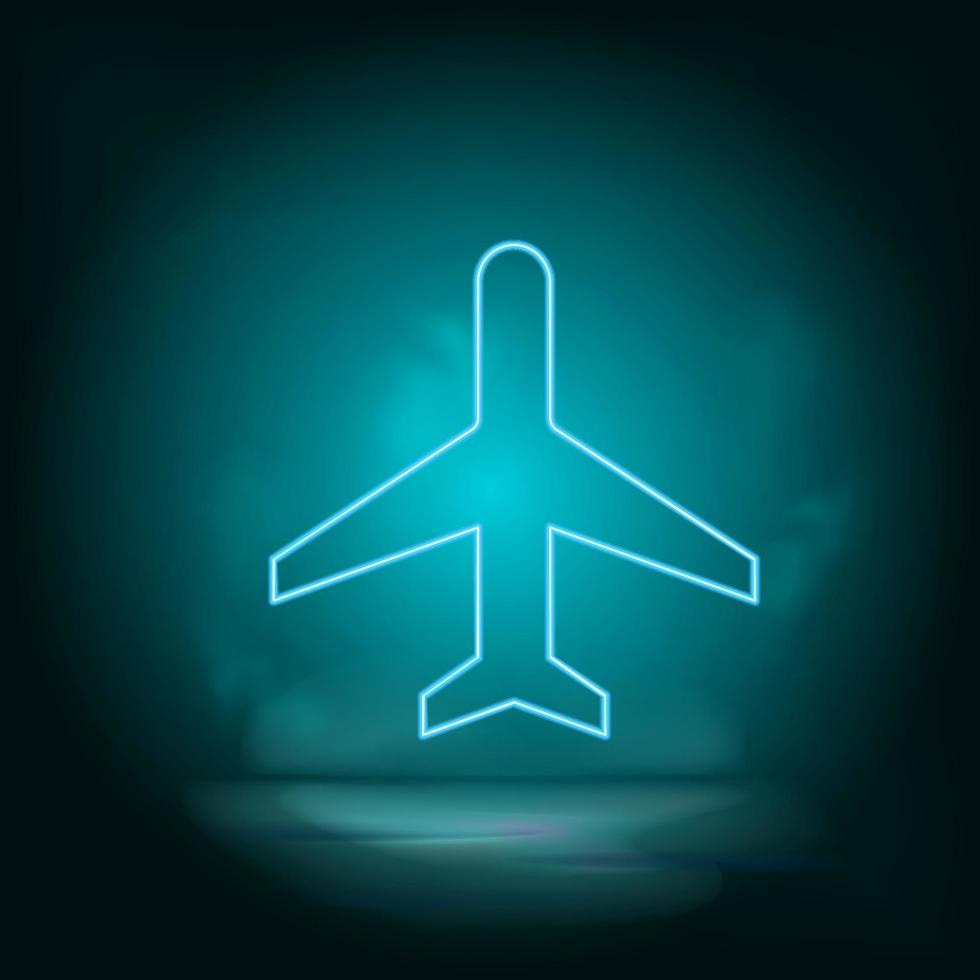 Flugzeug Blau Neon- Vektor Symbol. einfach Element Illustration von Karte und Navigation Konzept. Flugzeug Blau Neon- Vektor Symbol. echt Nachlass Konzept Vektor Illustration. auf Weiß Hintergrund