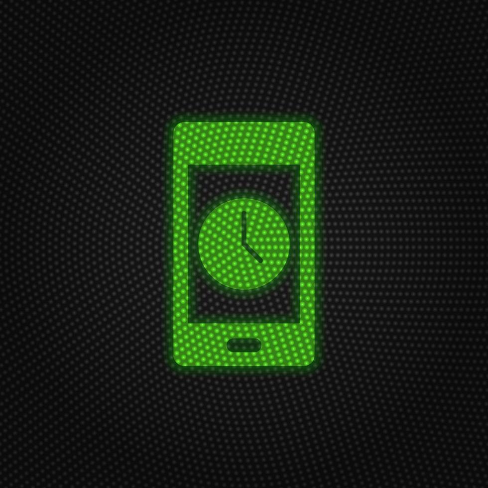 Telefon, Uhr, Zeit Neu Technologie Vektor Symbol. Neu Handy, Mobiltelefon Technologie der Verkehr Licht Stil Vektor Illustration auf Weiß Hintergrund