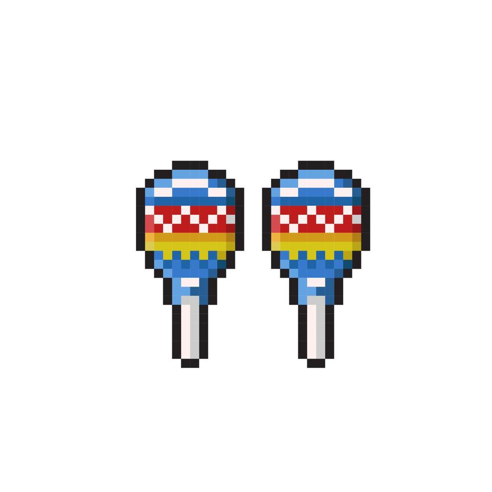 maracas i pixel konst stil vektor