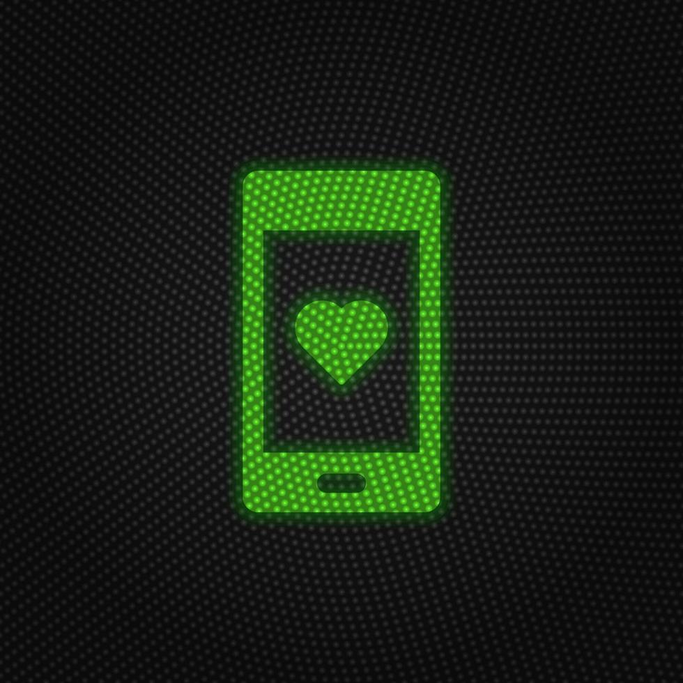 Telefon, Liebe Neu Technologie Vektor Symbol. Neu Handy, Mobiltelefon Technologie der Verkehr Licht Stil Vektor Illustration auf Weiß Hintergrund