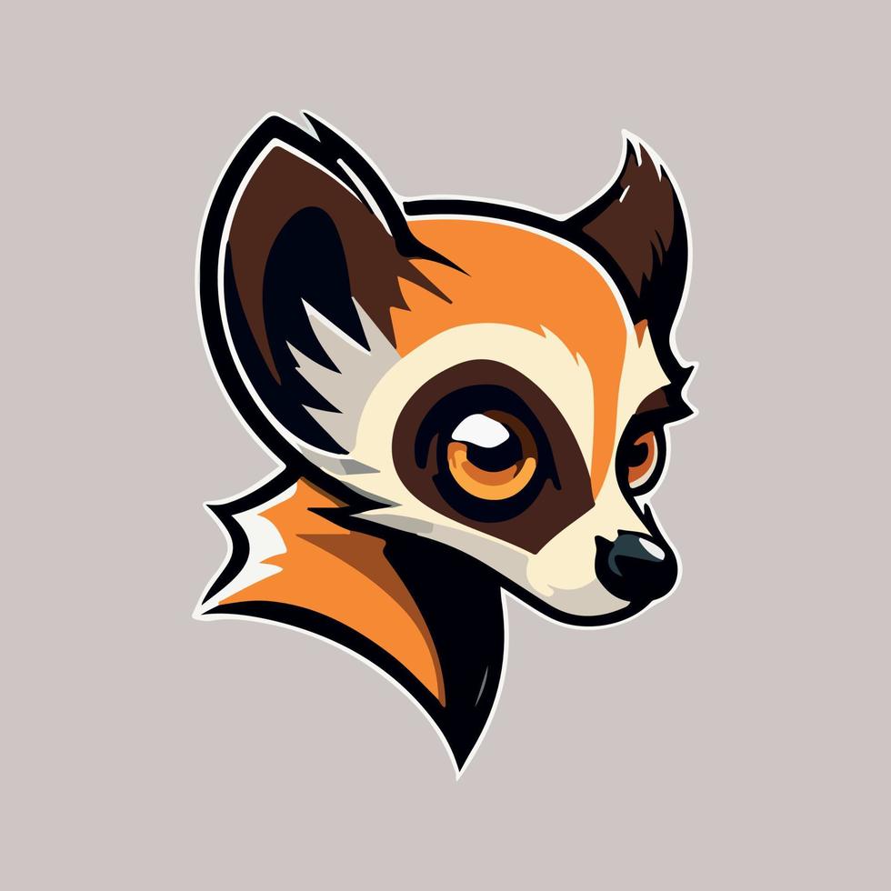Lemur Gesicht Maskottchen Vektor Illustration