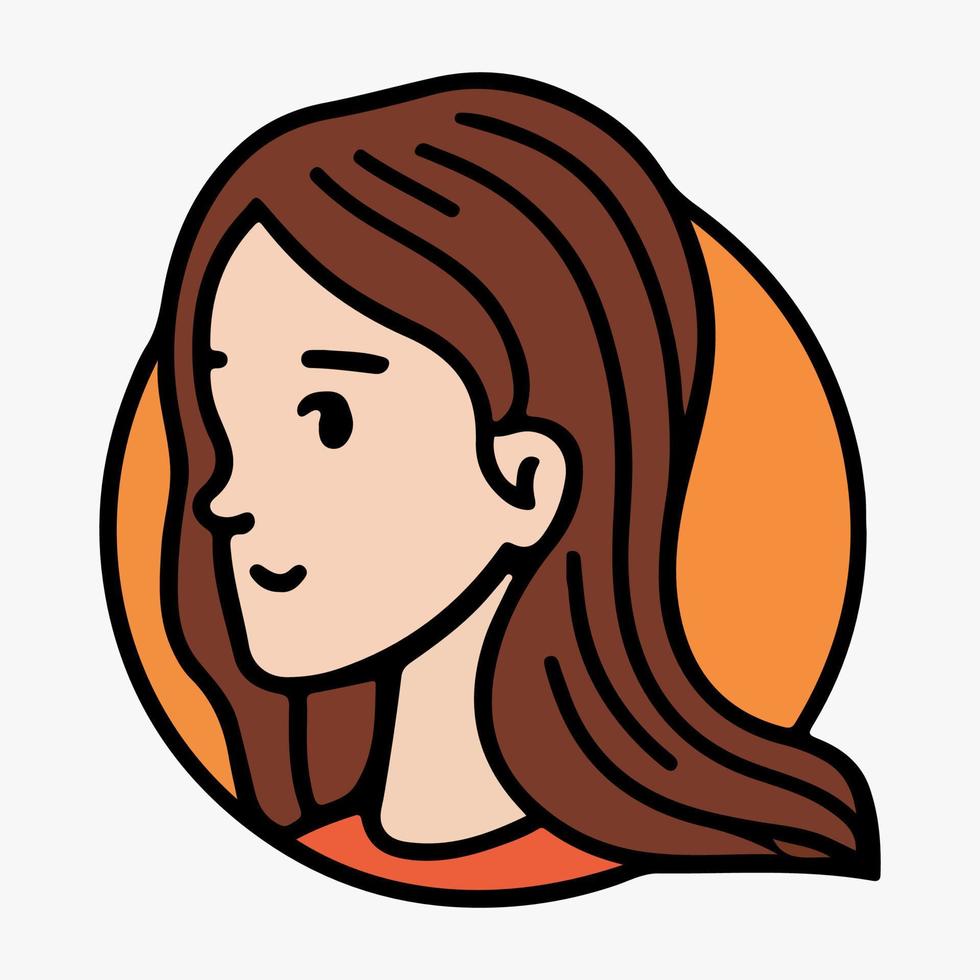 positiv ansikte kvinna övre kropp ikon vektor illustration