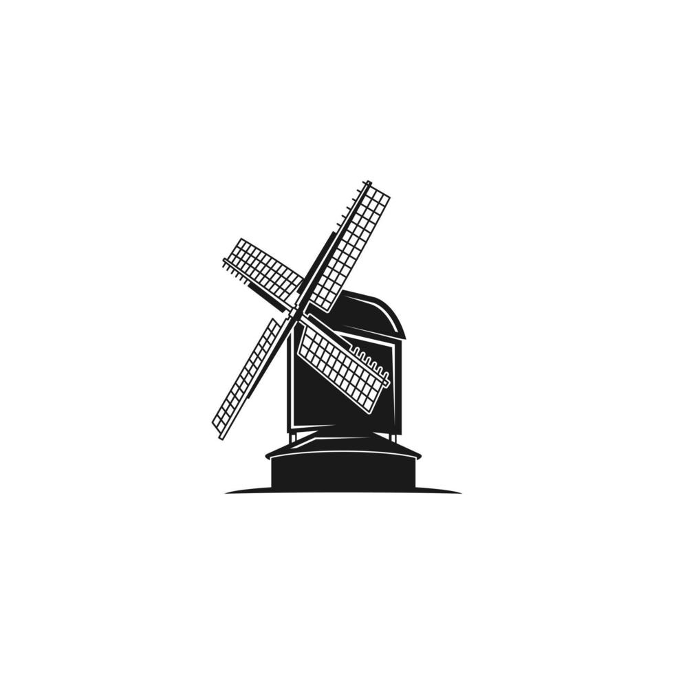 ein Windmühle Logo Design Vorlage. genial ein Niederlande Windmühle Logo. ein Niederlande Windmühle lineart Logotyp. vektor