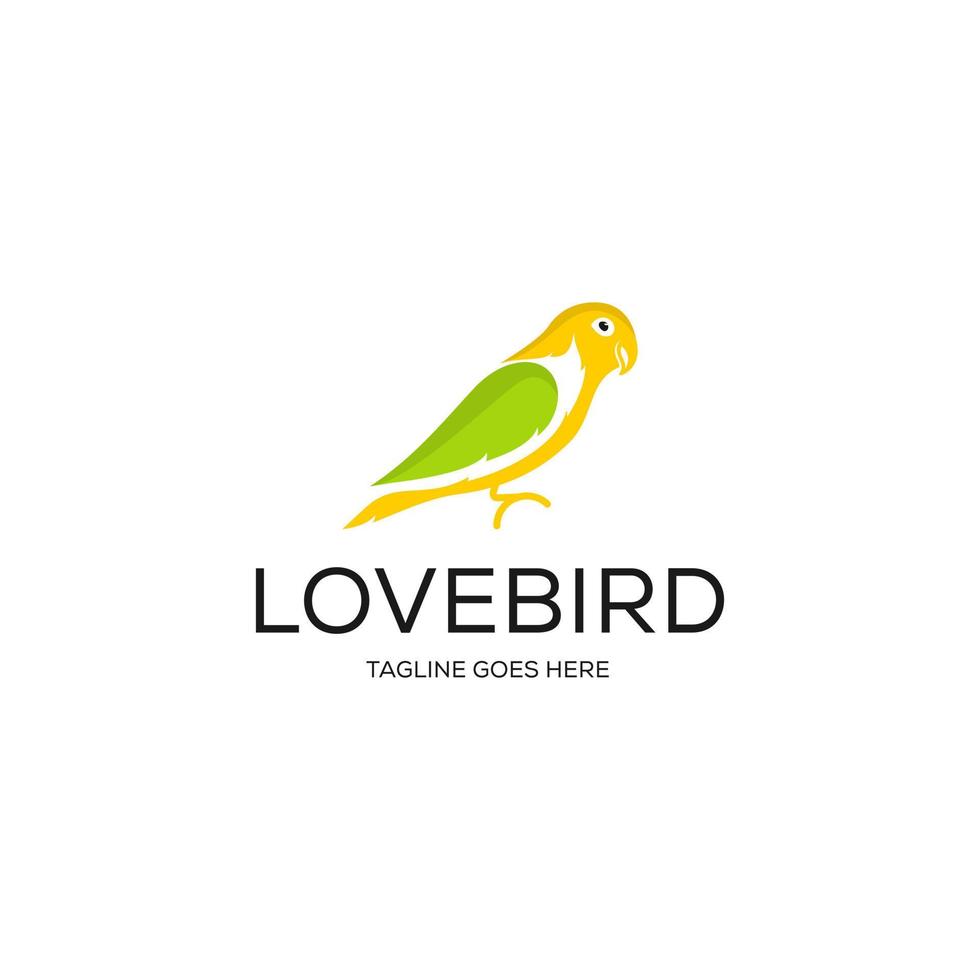 Lovebird Logo Design Symbol. Lovebird voll Farbe Design. Vogel Tier Logo Design. vektor