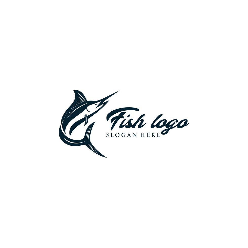 Marlin Fisch Logo Design. genial Marlin Fisch Logo. Marlin Fisch Logotyp. vektor