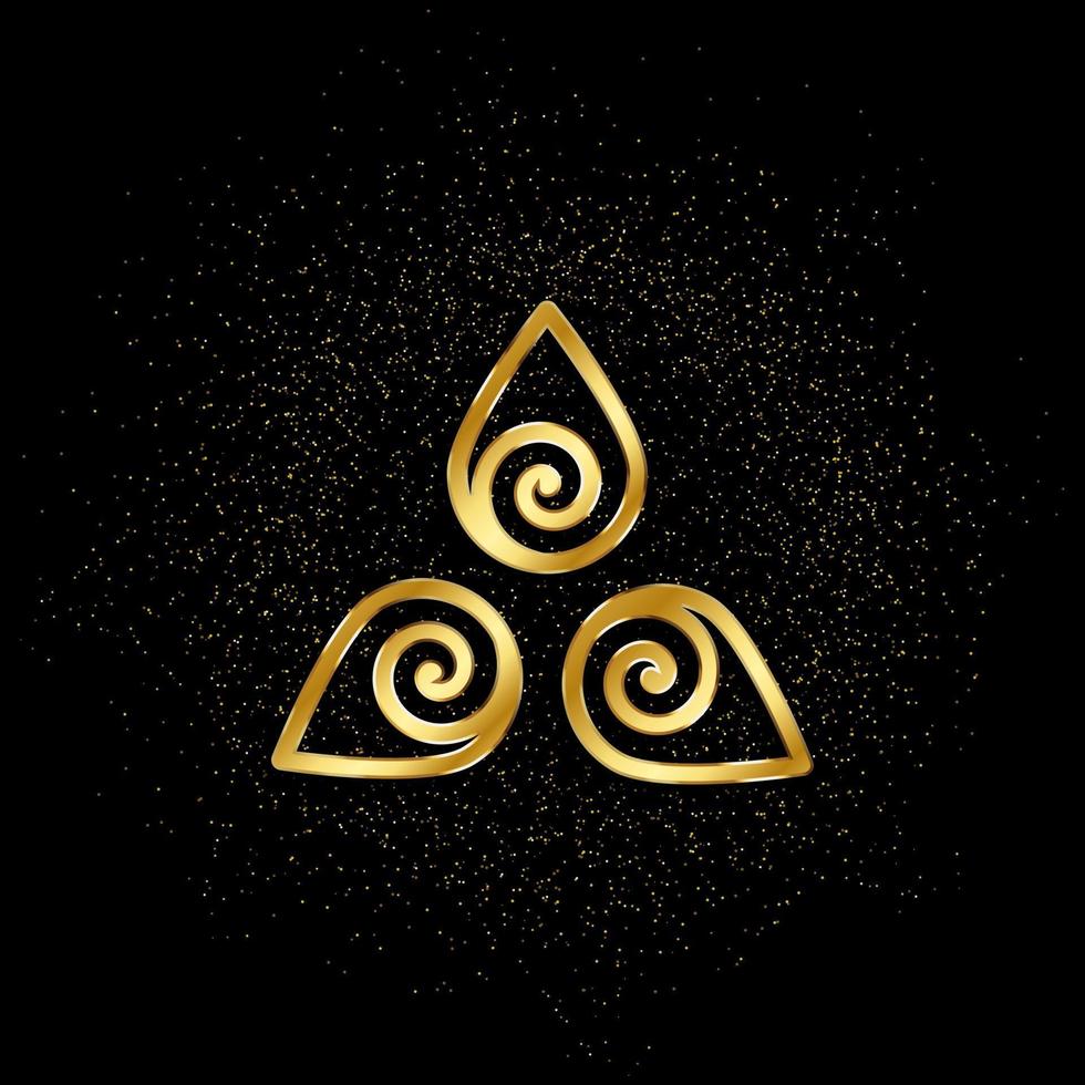 Harmonie Gold Symbol. Vektor Illustration von golden Partikel Hintergrund.. spirituell Konzept Vektor Illustration .