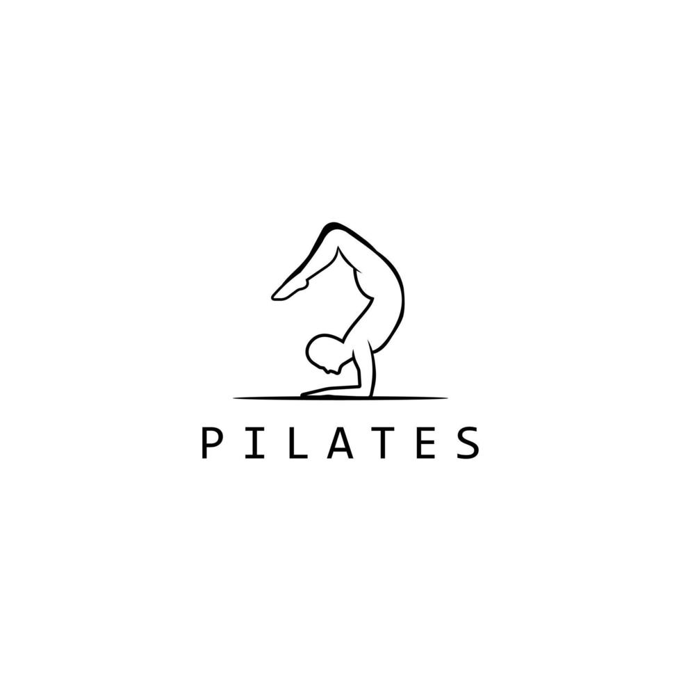 Pilates Logo zum Pilates Schule. Pilates Studio. Yoga Logo Design Vorlage vektor