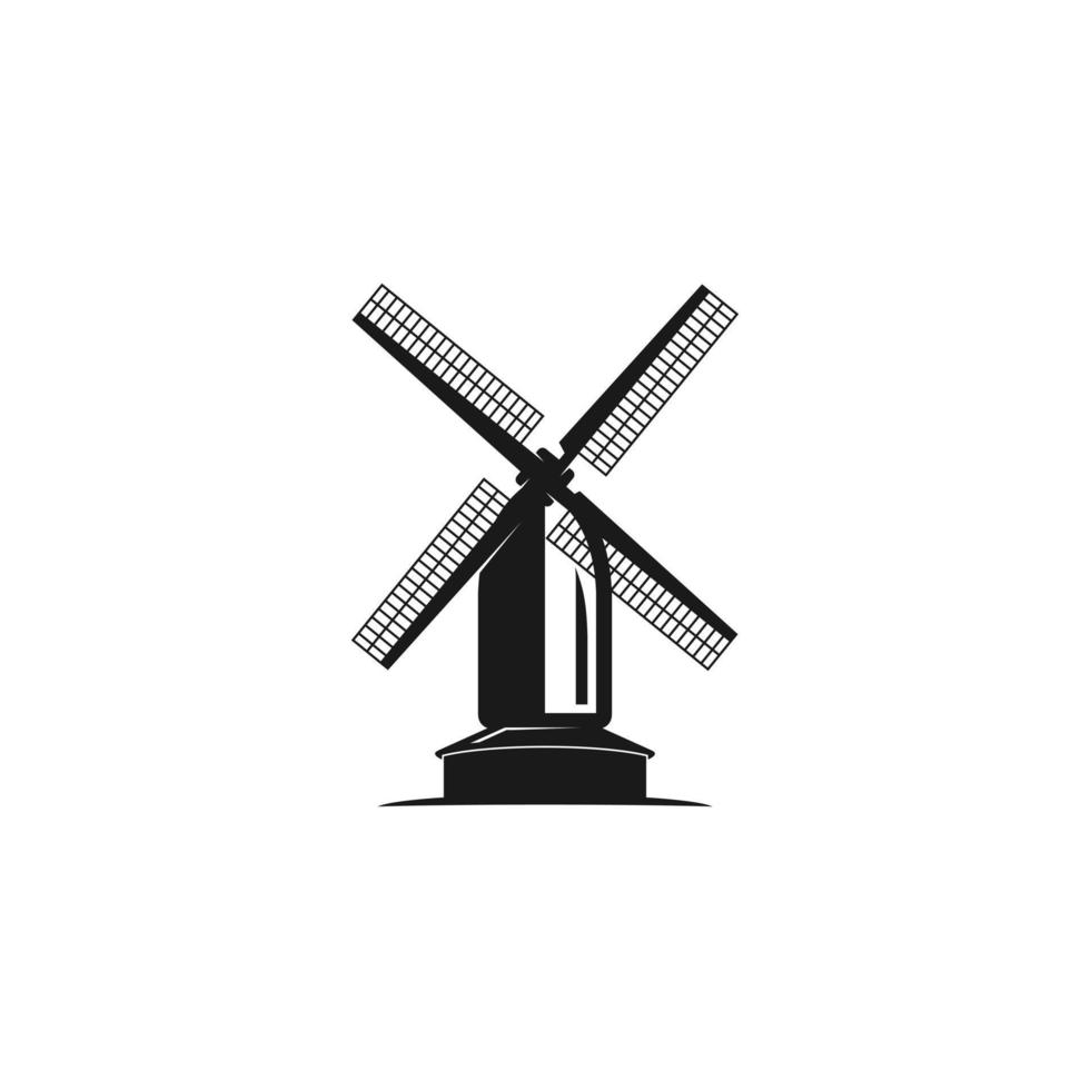 ein Windmühle Logo Design Vorlage. genial ein Niederlande Windmühle Logo. ein Niederlande Windmühle lineart Logotyp. vektor