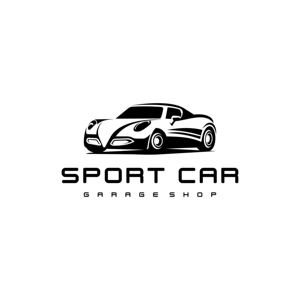 Sport Auto Logo Design. genial Sport Auto Logo. ein Sport Auto mit Schild Logotyp. vektor