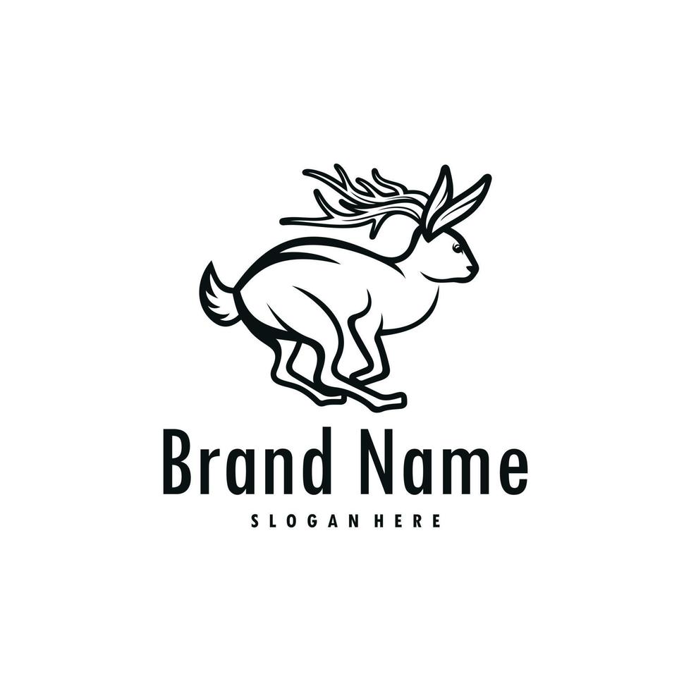 Jackalope Logo Design. genial Jackalope Logo. ein Jackalope Logotyp. vektor