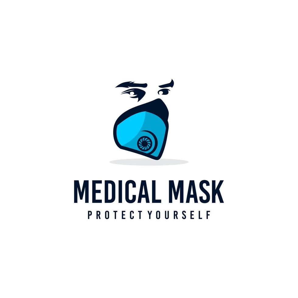 mask en medicinsk logotyp design. grymt bra modern mask logotyp. en mask medicinsk logotyp. vektor