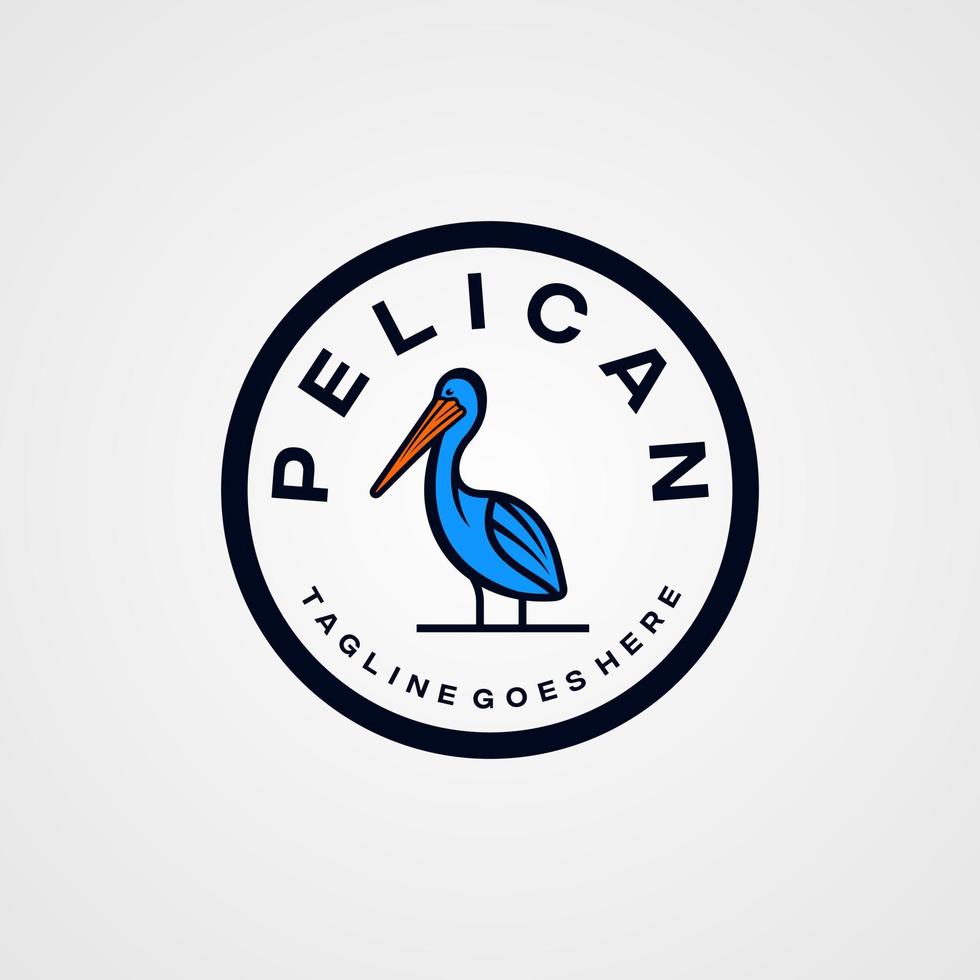 Pelikan Logo Linie Kunst Design Grafik Inspiration vektor