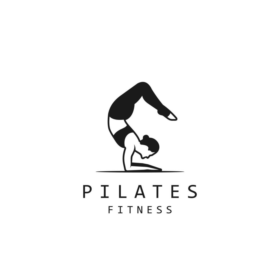 pilates logotyp för pilates skola. pilates studio. yoga logotyp design mall vektor