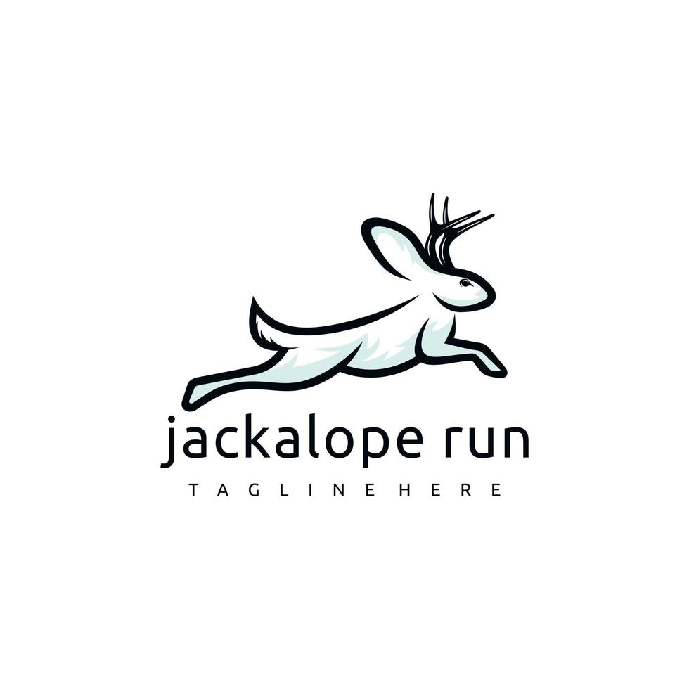 Jackalope Logo Design. genial Jackalope Logo. ein Jackalope Logotyp. vektor