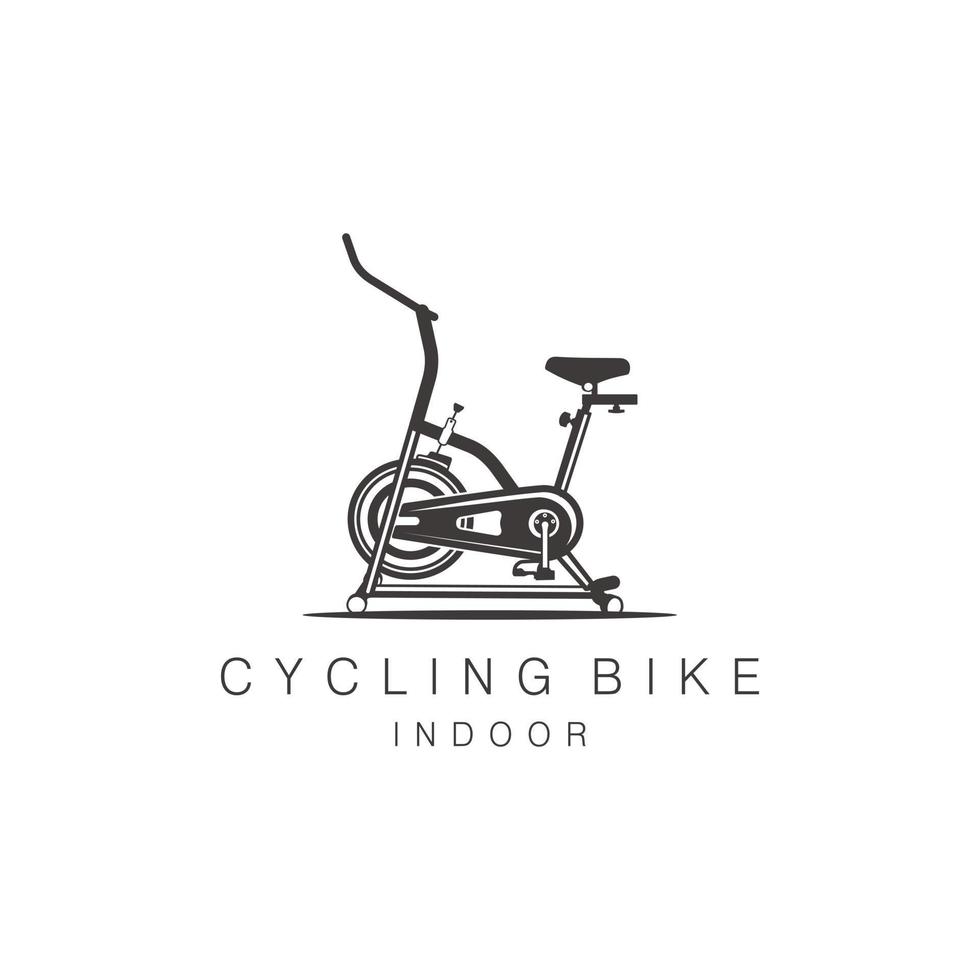 Radfahren Übung Maschine. Übung Fahrrad Logo. Fahrrad Innen- Logo Design. Zyklus Studio. vektor
