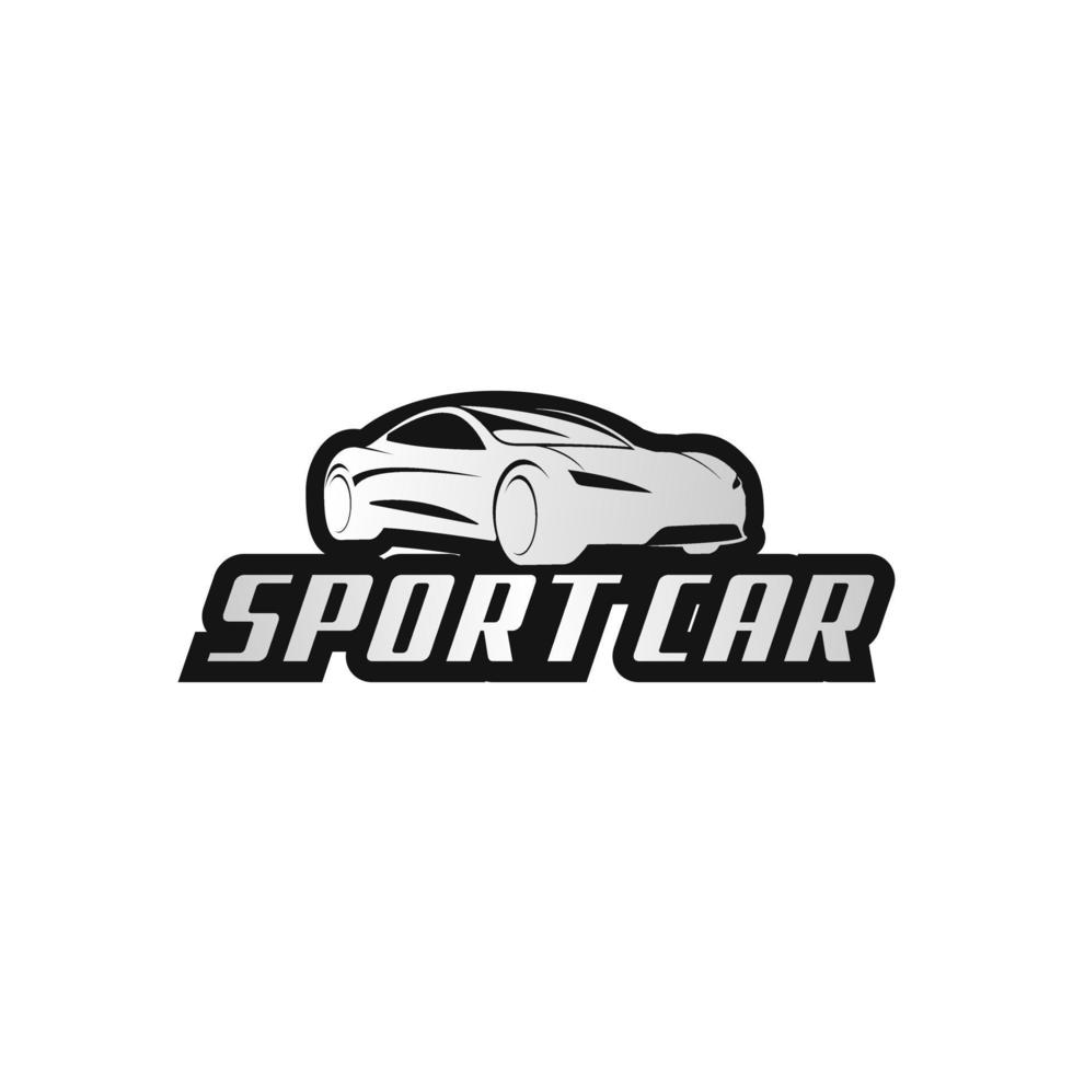 Sport Auto Logo Vorlage Vektor Design Element Jahrgang Stil zum Etikette oder Abzeichen retro Illustration. Sport Auto Silhouette.