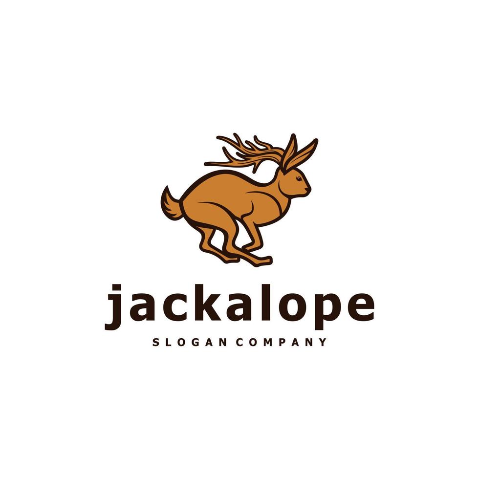 Jackalope Logo Design. genial Jackalope Logo. ein Jackalope Logotyp. vektor